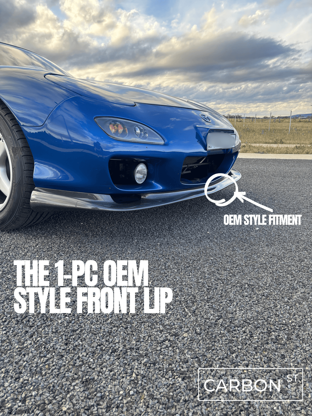 (PRE-ORDER 5 Weeks) Mazda RX7 FD3S Carbon Fiber OEM style 1 PC Front Lip